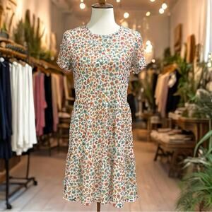 Zara All Over Floral Printed Ribbed Mini Dress Size Medium